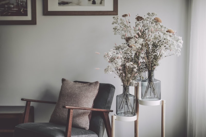 How an Air Handler Works. Flower arrangement on an end table.