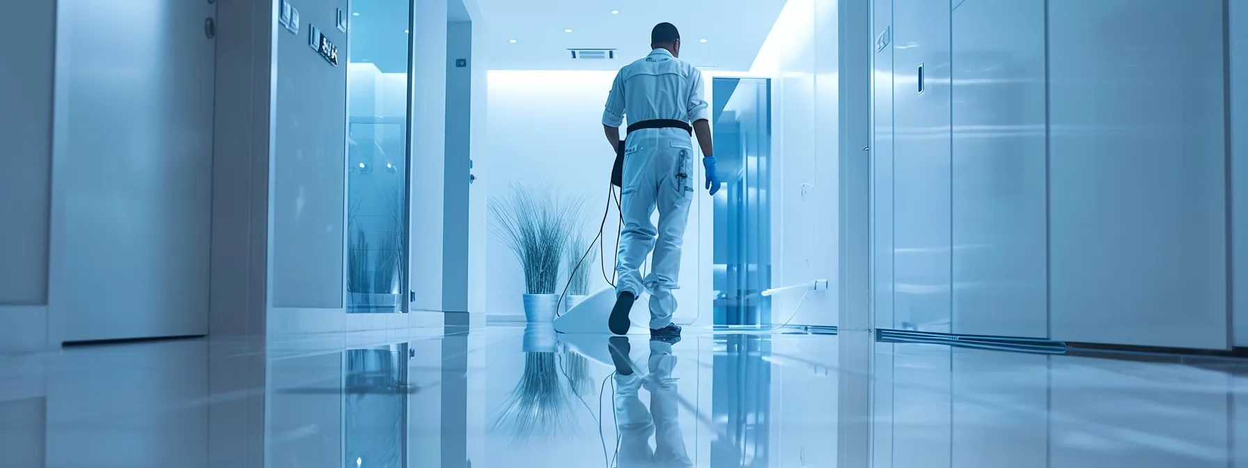 a focused indoor scene features a professional duct cleaning technician inspecting a modern home’s air duct system with diagnostic equipment, surrounded by sleek white walls and polished flooring, emphasizing the importance of thorough assessment for effective duct cleaning services.