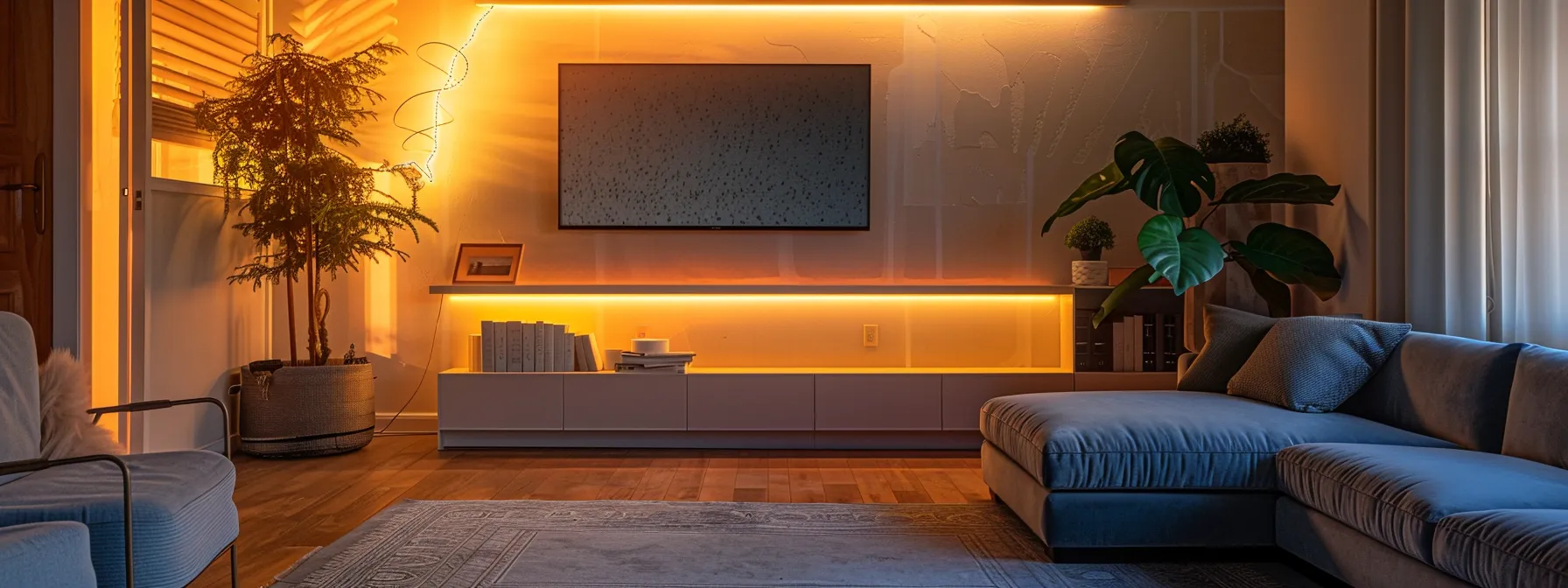 a modern, meticulously organized living room in a savannah home, featuring a sleek air duct system prominently displayed, illuminated by warm, soft lighting that highlights dust and allergens being drawn from the air, symbolizing the importance of regular duct cleaning for health and well-being.