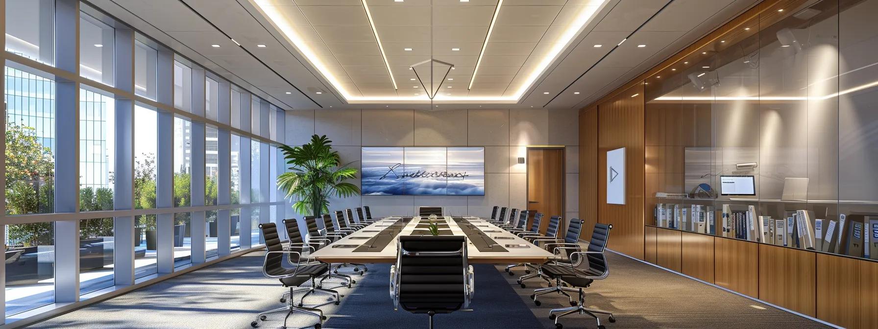 a modern office setting showcases a detailed layout of hvac permit applications and plans on a sleek conference table, illuminated by precise artificial lighting, emphasizing the importance of compliance in the permitting process for hvac work in savannah.