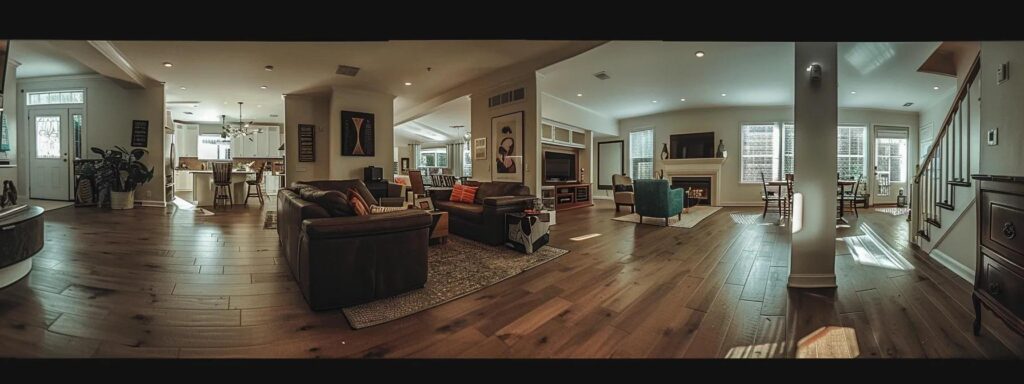 a modern savannah home interior displays a sleek, open-plan living space with a visible, professionally cleaned duct system, emphasizing the importance of regular maintenance in maintaining indoor air quality.