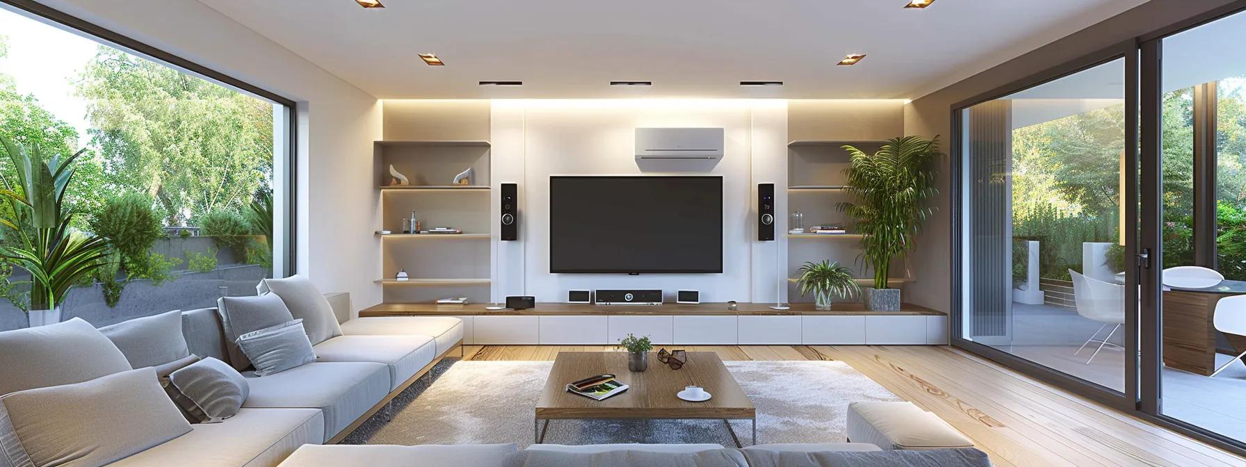 a confident technician expertly installs a modern furnace within a stylish urban home, surrounded by sleek tools and equipment, embodying professionalism and precision in a well-lit, contemporary space.