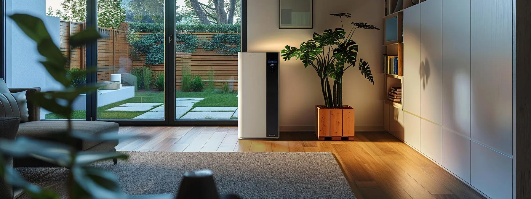 a modern, well-lit home interior showcases a sleek, high-efficiency furnace prominently installed in a stylish utility room, emphasizing the importance of upgrading to advanced heating technology for improved comfort and energy savings.