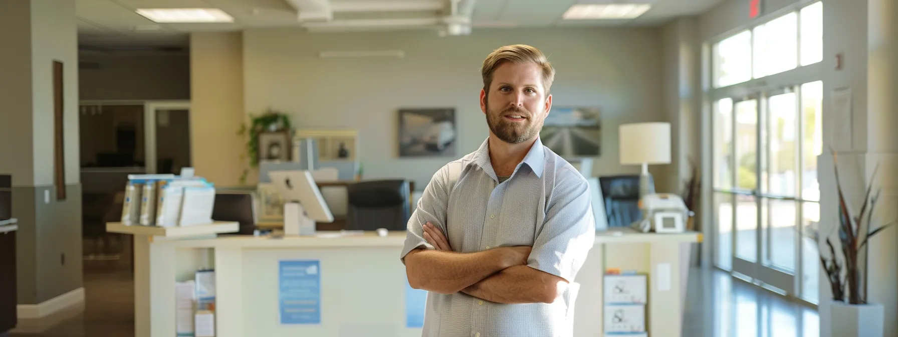 a professional air duct cleaner stands confidently in a modern savannah office, discussing the intricacies of duct cleaning services with a homeowner, surrounded by advanced equipment and clear informational brochures that highlight service responsiveness and expertise.