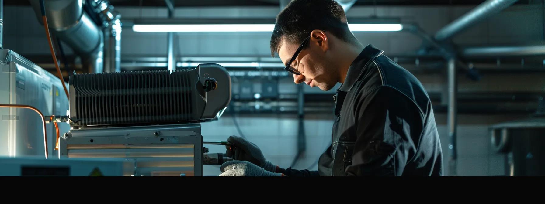 a modern office space with a visibly dusty air vent, where a concerned individual looks on with a pained expression, highlighting the impact of poor air quality on health amid allergy season.