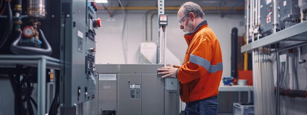 a skilled technician inspects a modern furnace unit in a clean, well-organized savannah ga workshop, surrounded by tools and equipment, highlighting the critical aspects of proper installation practices.