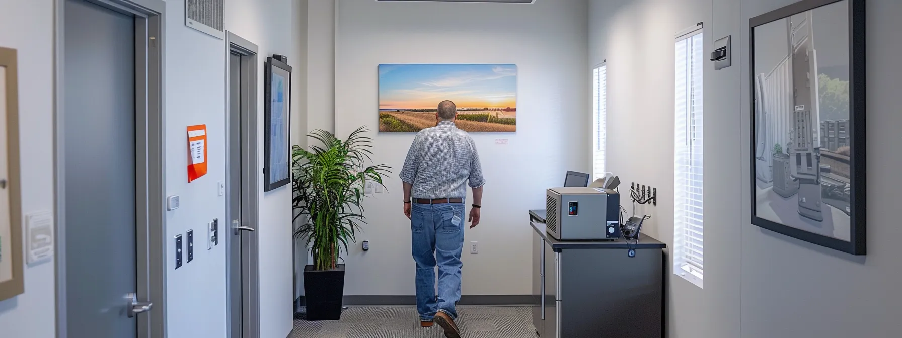 an inviting and modern hvac maintenance office in savannah, showcasing a technician inspecting a clean air duct system, highlighting the importance of routine maintenance against a backdrop of sleek equipment and urban decor.