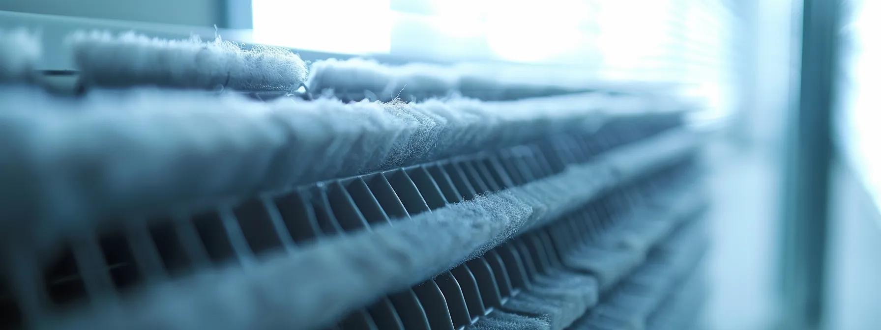 a close-up shot of a pristine hvac air filter being replaced in a modern, sleek home utility room, showcasing the clear difference between the new filter and a dirty one, illuminated by bright, focused artificial lighting to emphasize the importance of cleanliness for optimal airflow.
