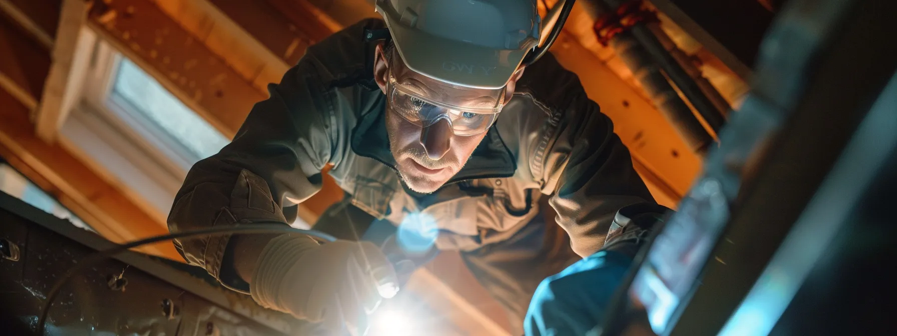 a professional technician sealing off vents before cleaning air ducts to prevent debris from spreading throughout the home.