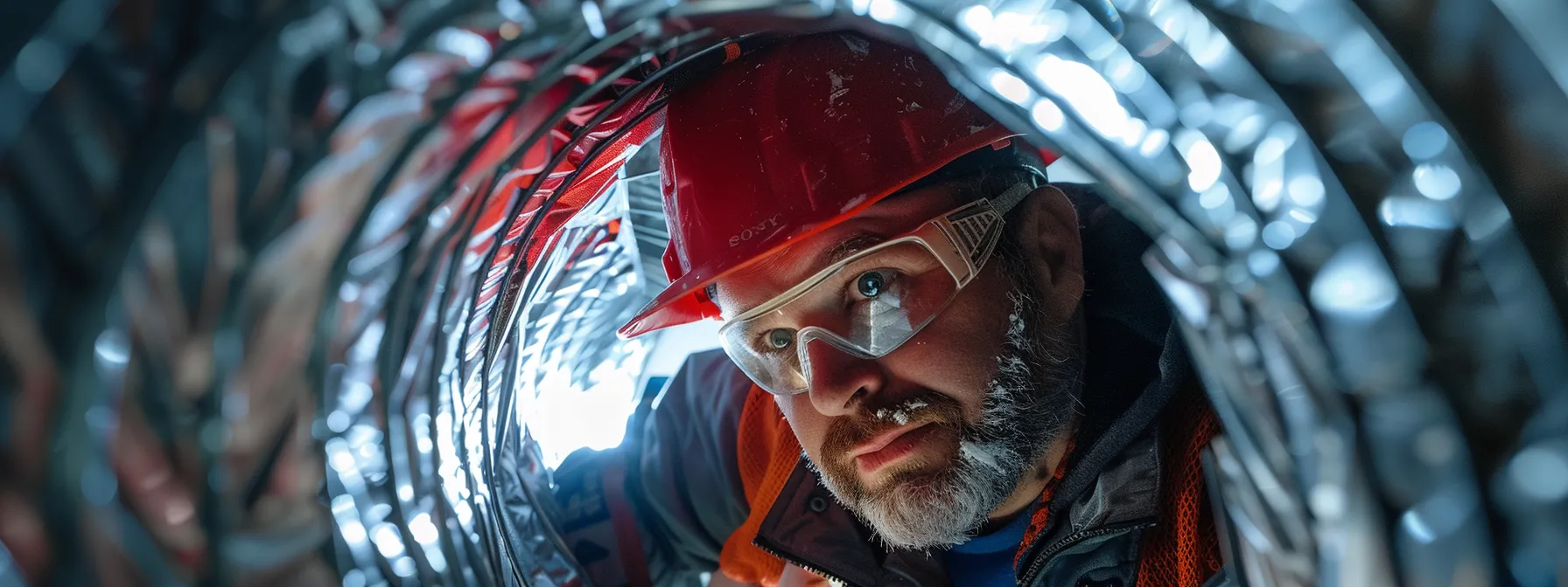 an hvac technician cleaning ducts, removing dust and debris, to extend the system's lifespan and ensure efficiency in savannah's climate.